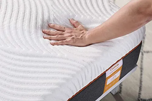 Coolvie Queen Mattress, 10 Inch Comfy Cool Memory Foam and Innerspring Hybrid Mattress, with Individually Pocket Coils, Cushioning Euro Top and Breathable Hypoallergenic Knitted Cover