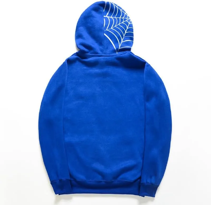 CORIRESHA Unisex Halloween Spider Web Hoodie Casual Drawstring Y2K Aesthetic Sweatshirt Kangaroo Pocket