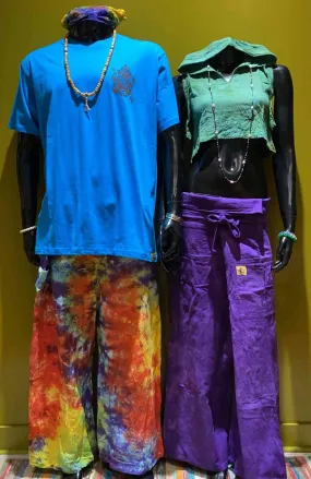 Cotton Thai Fisher Cargo Pocket Pants - Tie-Dye