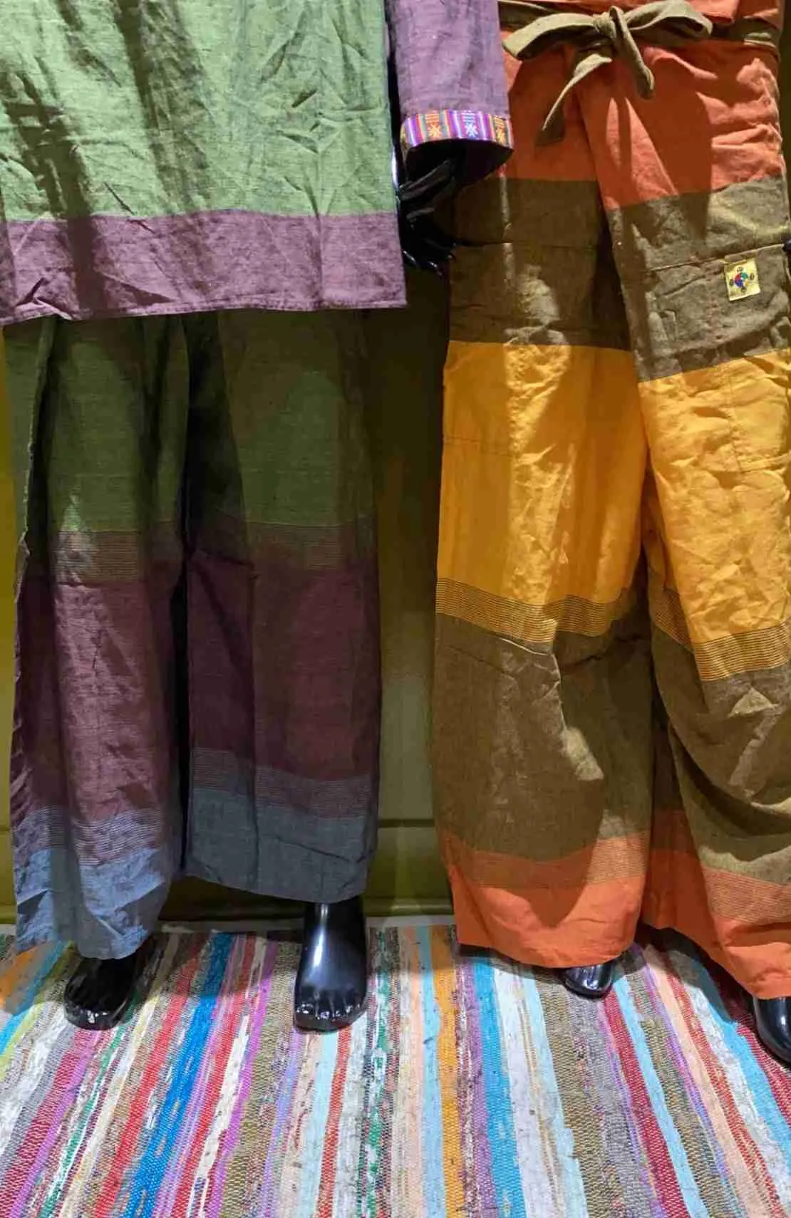 Cotton Thai Fisher Cargo Pocket Pants - Tri-Color