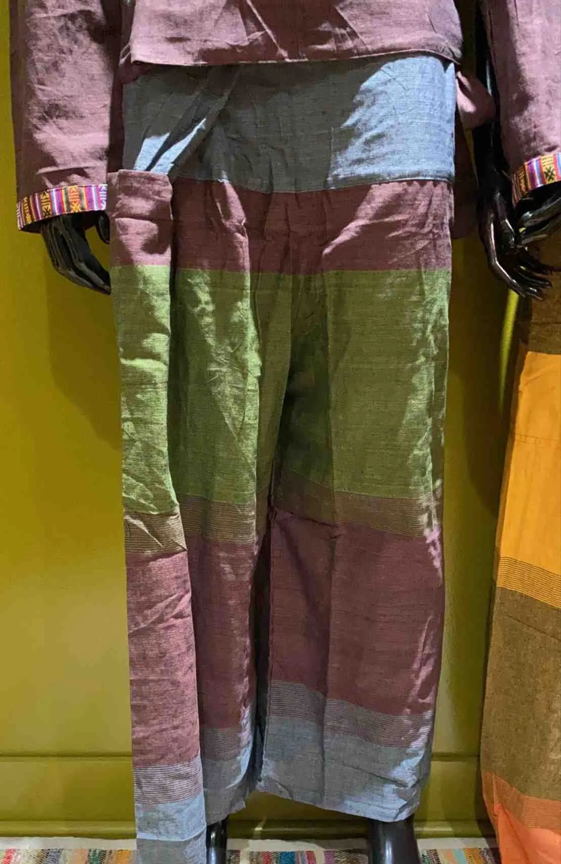 Cotton Thai Fisher Cargo Pocket Pants - Tri-Color