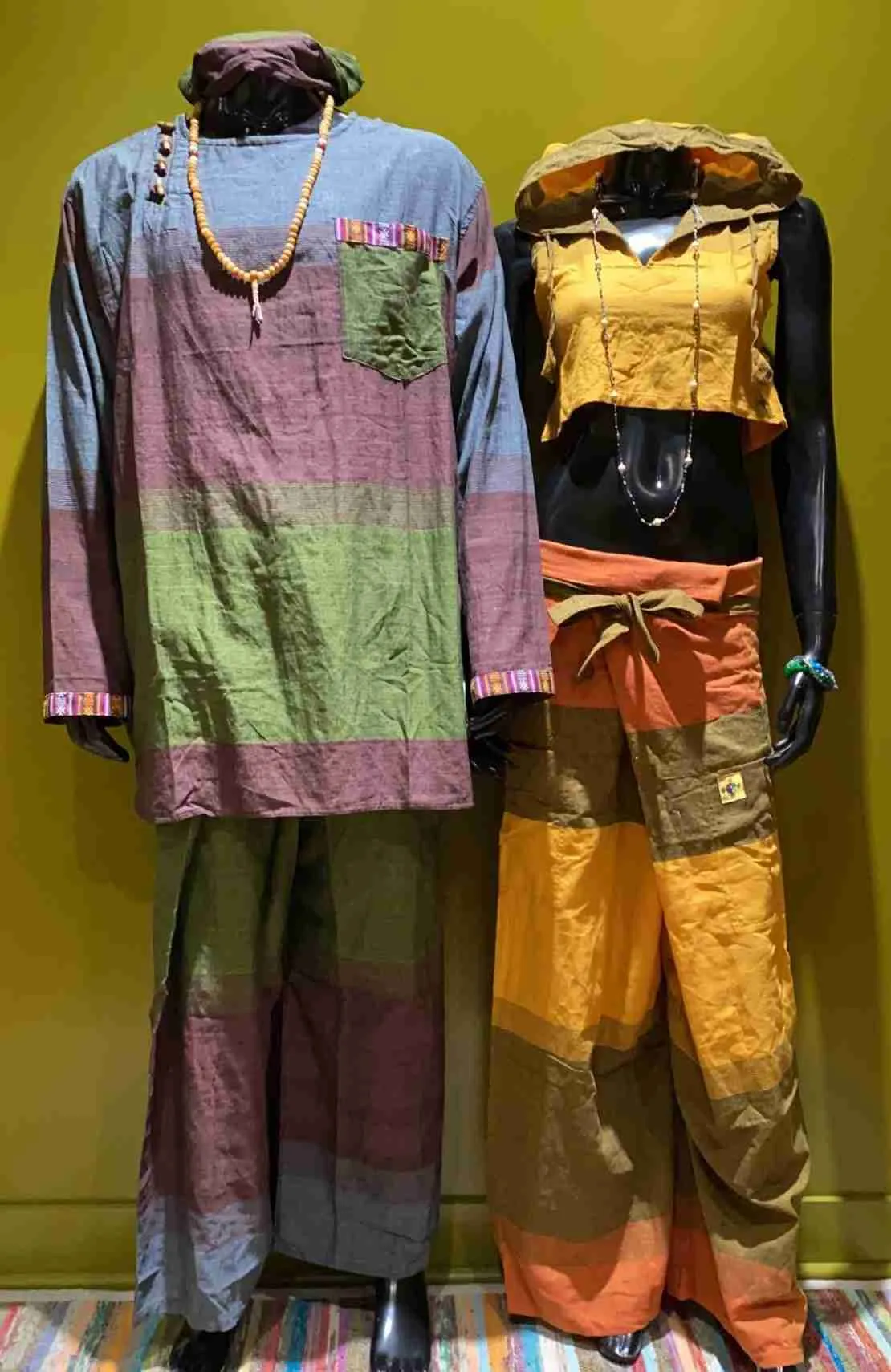 Cotton Thai Fisher Cargo Pocket Pants - Tri-Color