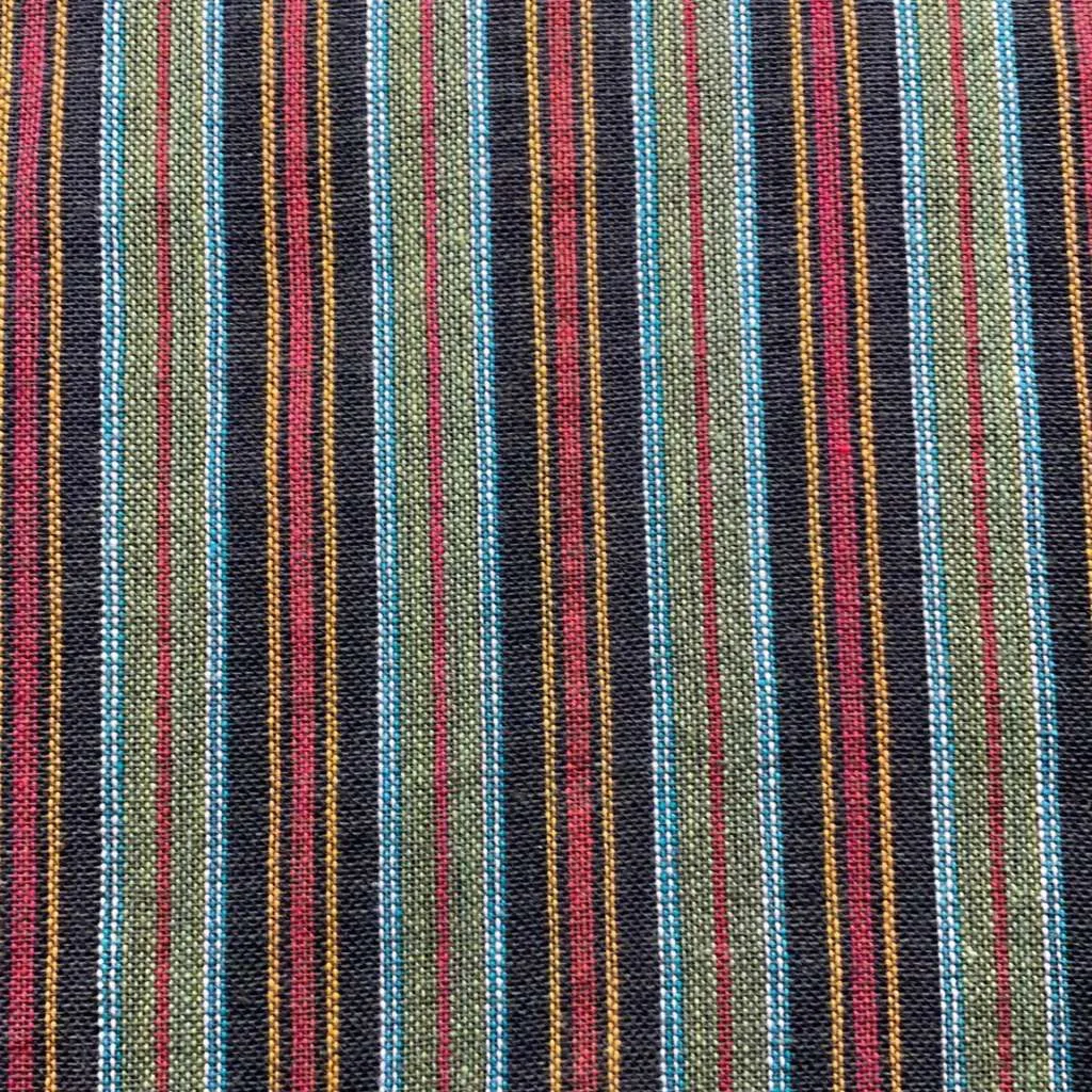Cotton Wide-Leg 3/4 Cargo Pocket Pants - Stripes