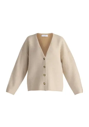 Cream Two-Tone Cardigan