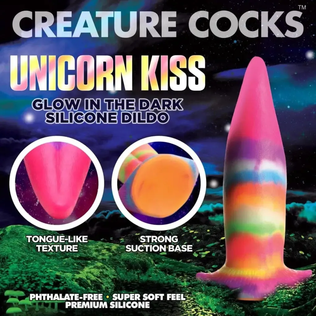 Creature Cocks Unicorn Kiss Unicorn Tongue Glow-in-the-Dark Silicone Dildo