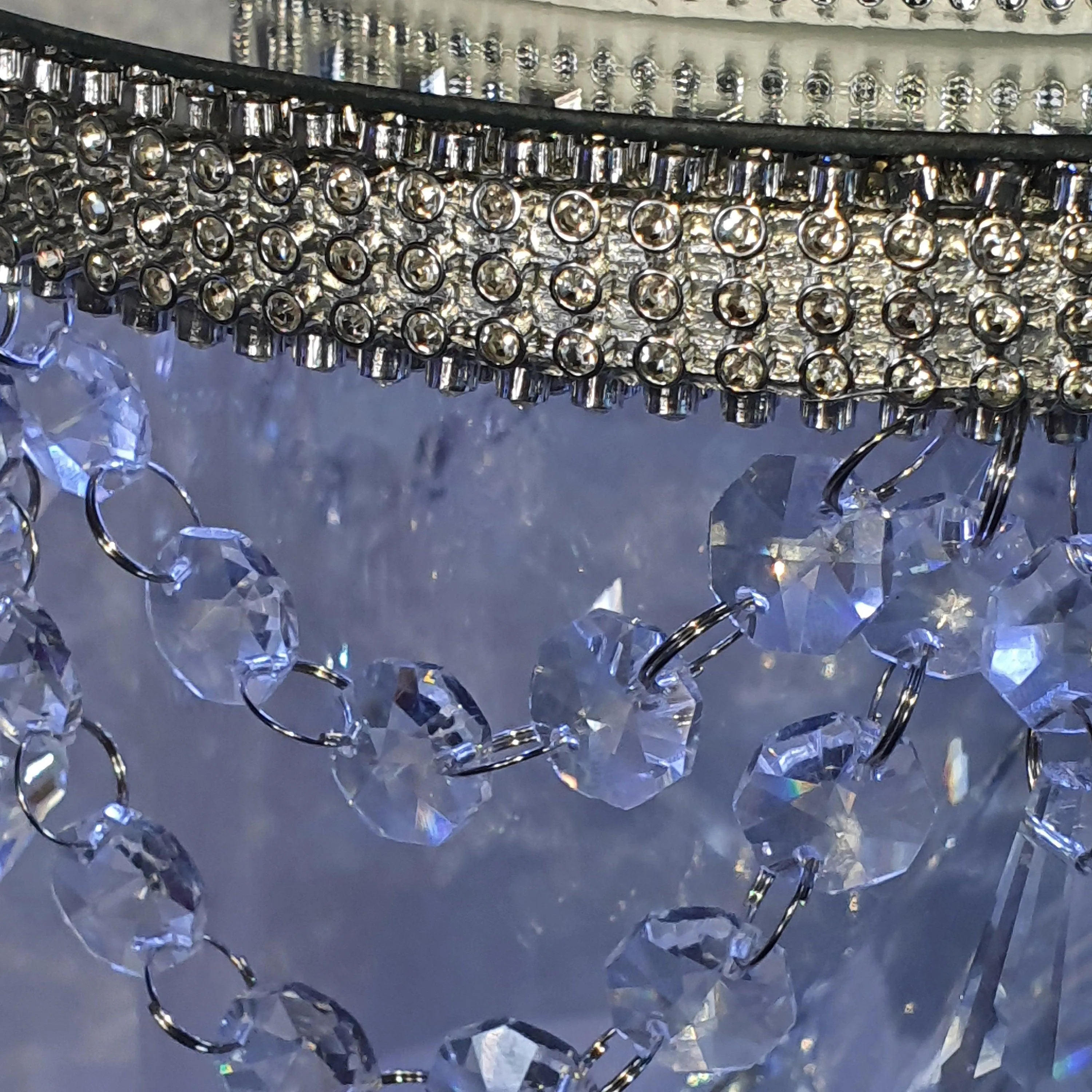 Crystal Chandelier LED Wedding Cake Tiers, Separator Set of 3 cake dividers, glass crystal drapes, 8"10"12" by Crystal wedding uk