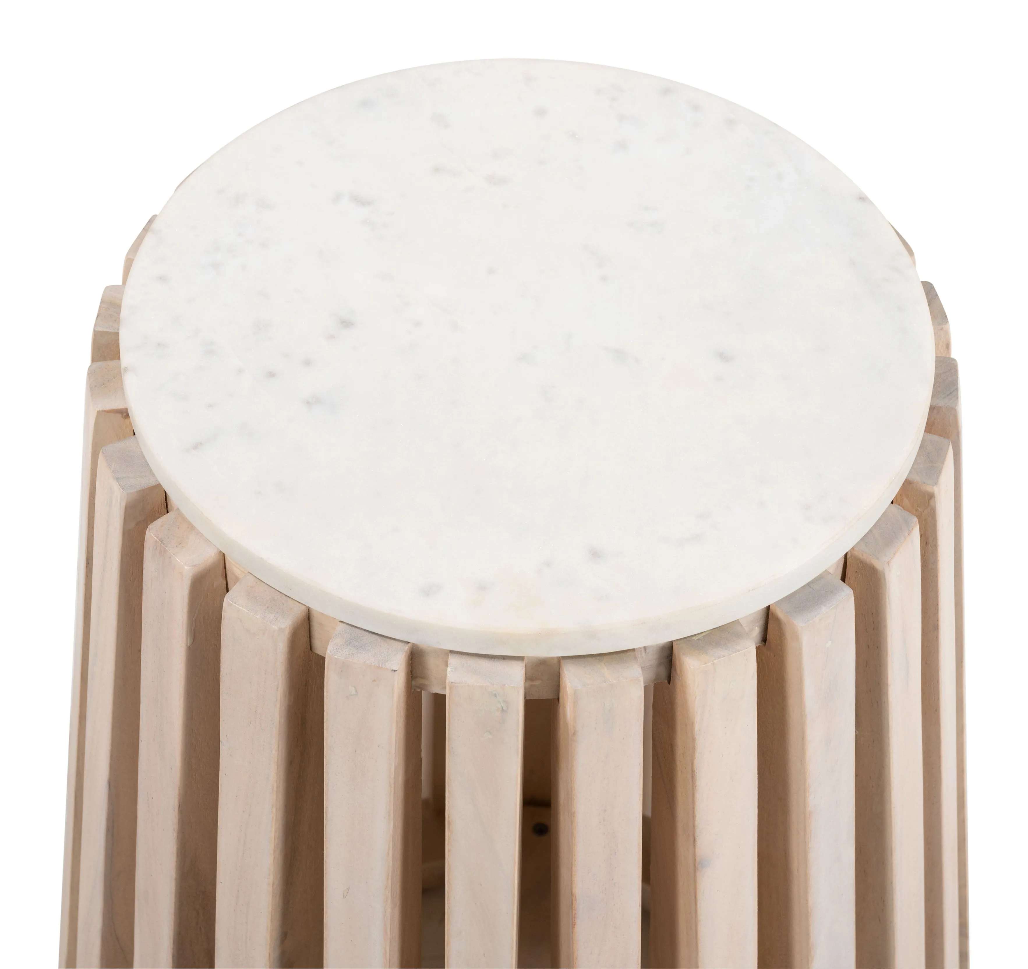 Cyprus Side Table White & Natural