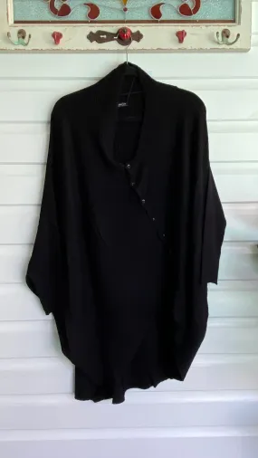 Diagonal Knit Cardigan Top in Black