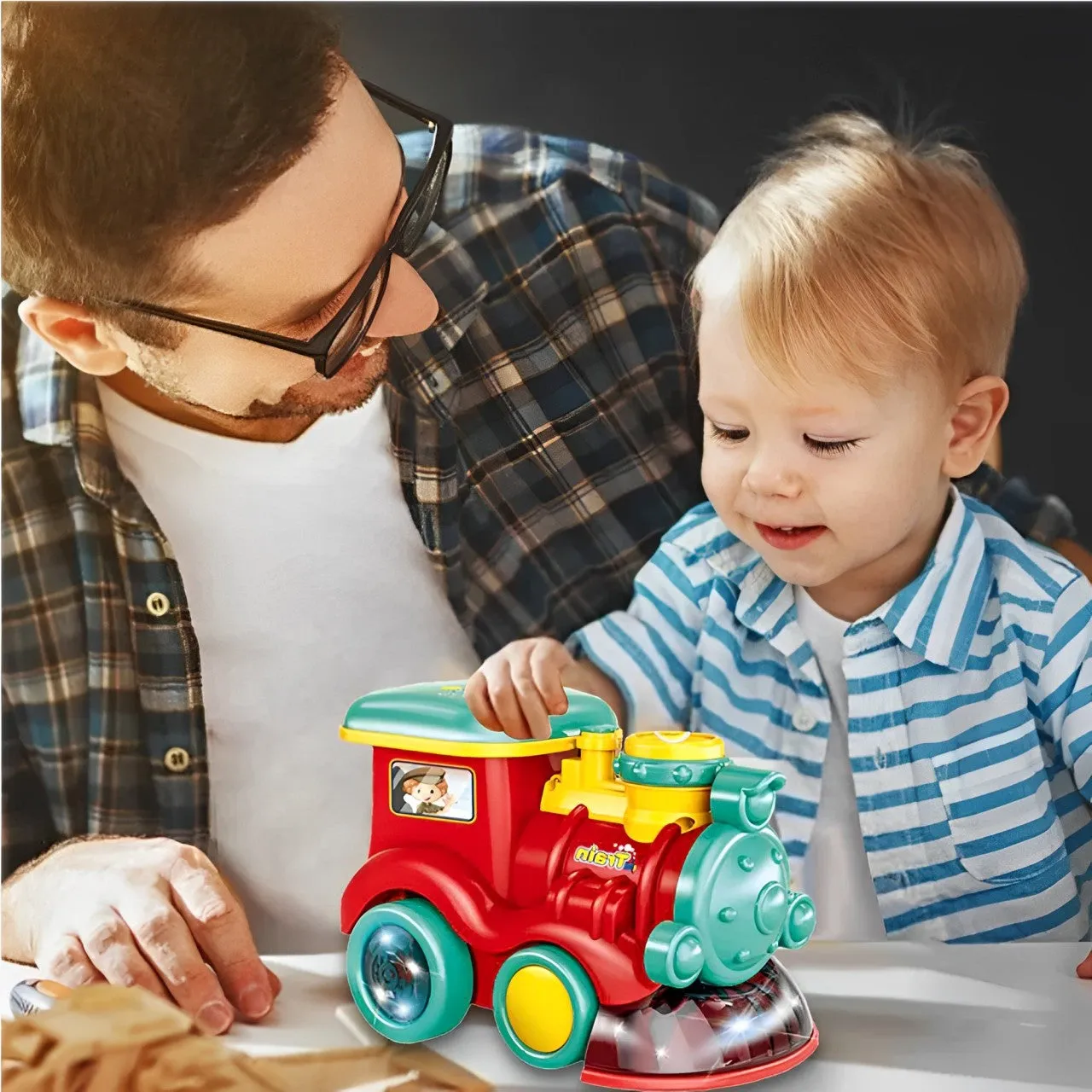 Electric Bubble Spray Train With Light & Music