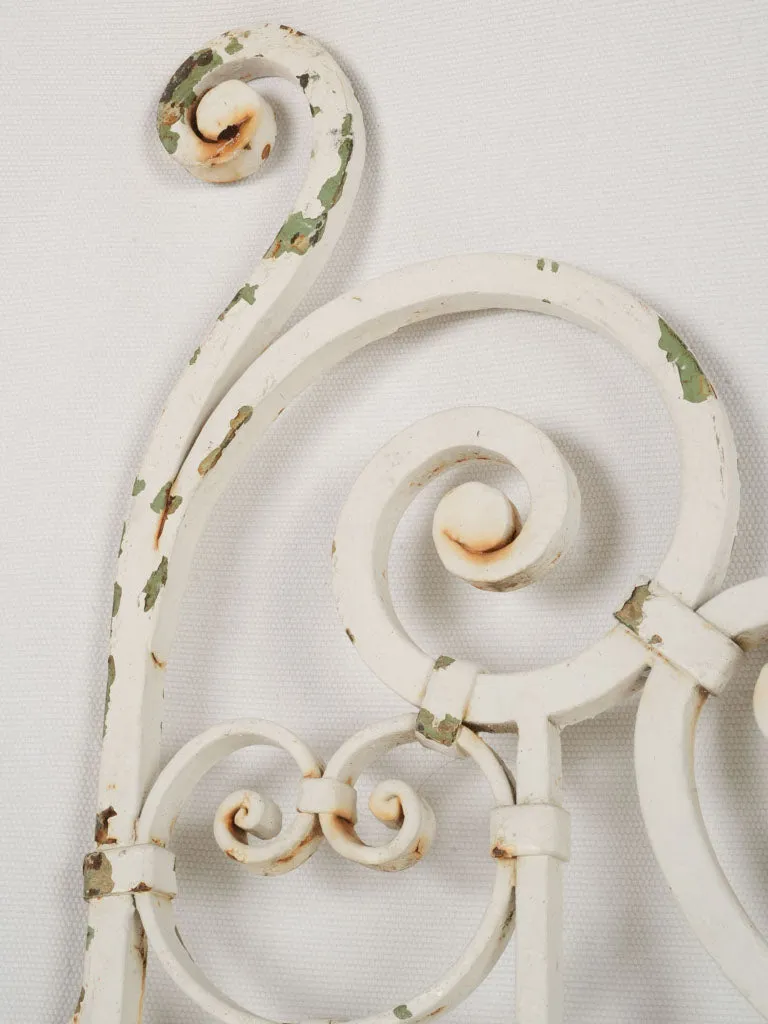 Elegant 1900s French Wrought Iron Garden Gates with White Patina 63¾"