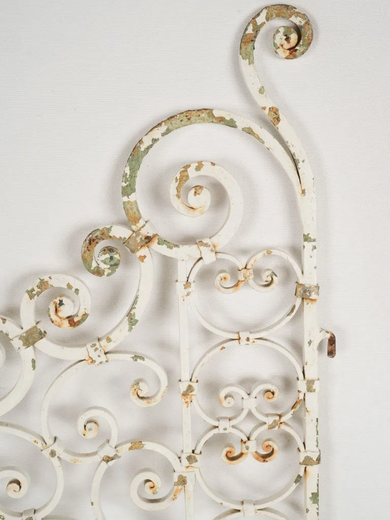 Elegant 1900s French Wrought Iron Garden Gates with White Patina 63¾"