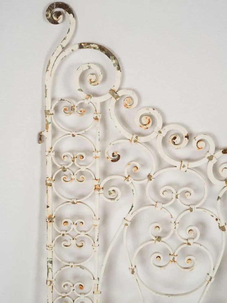 Elegant 1900s French Wrought Iron Garden Gates with White Patina 63¾"