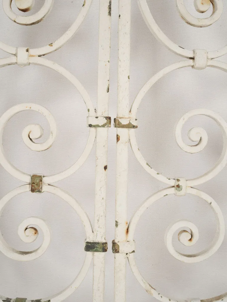 Elegant 1900s French Wrought Iron Garden Gates with White Patina 63¾"