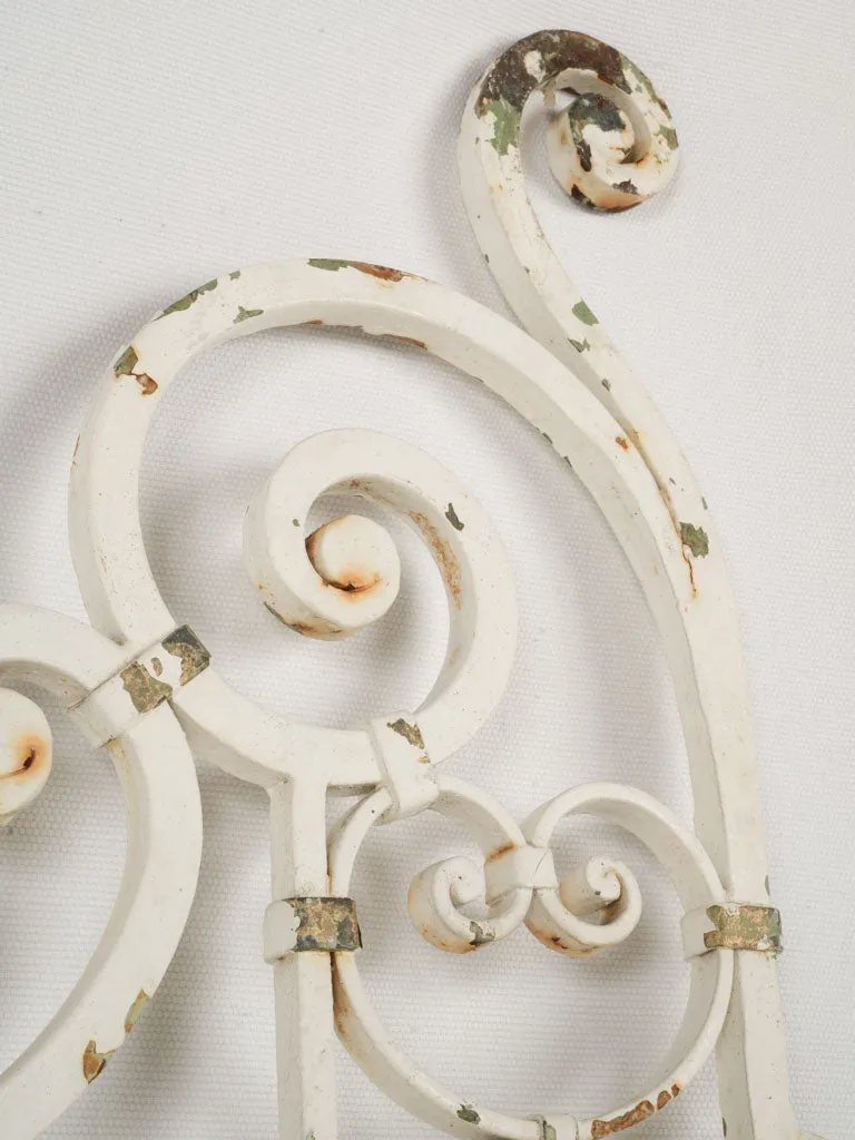 Elegant 1900s French Wrought Iron Garden Gates with White Patina 63¾"