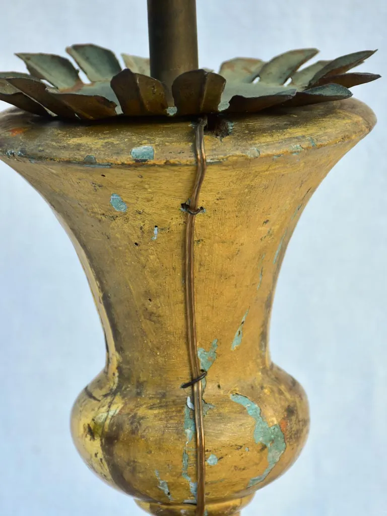 Empire style gilded Church candlestick lamp