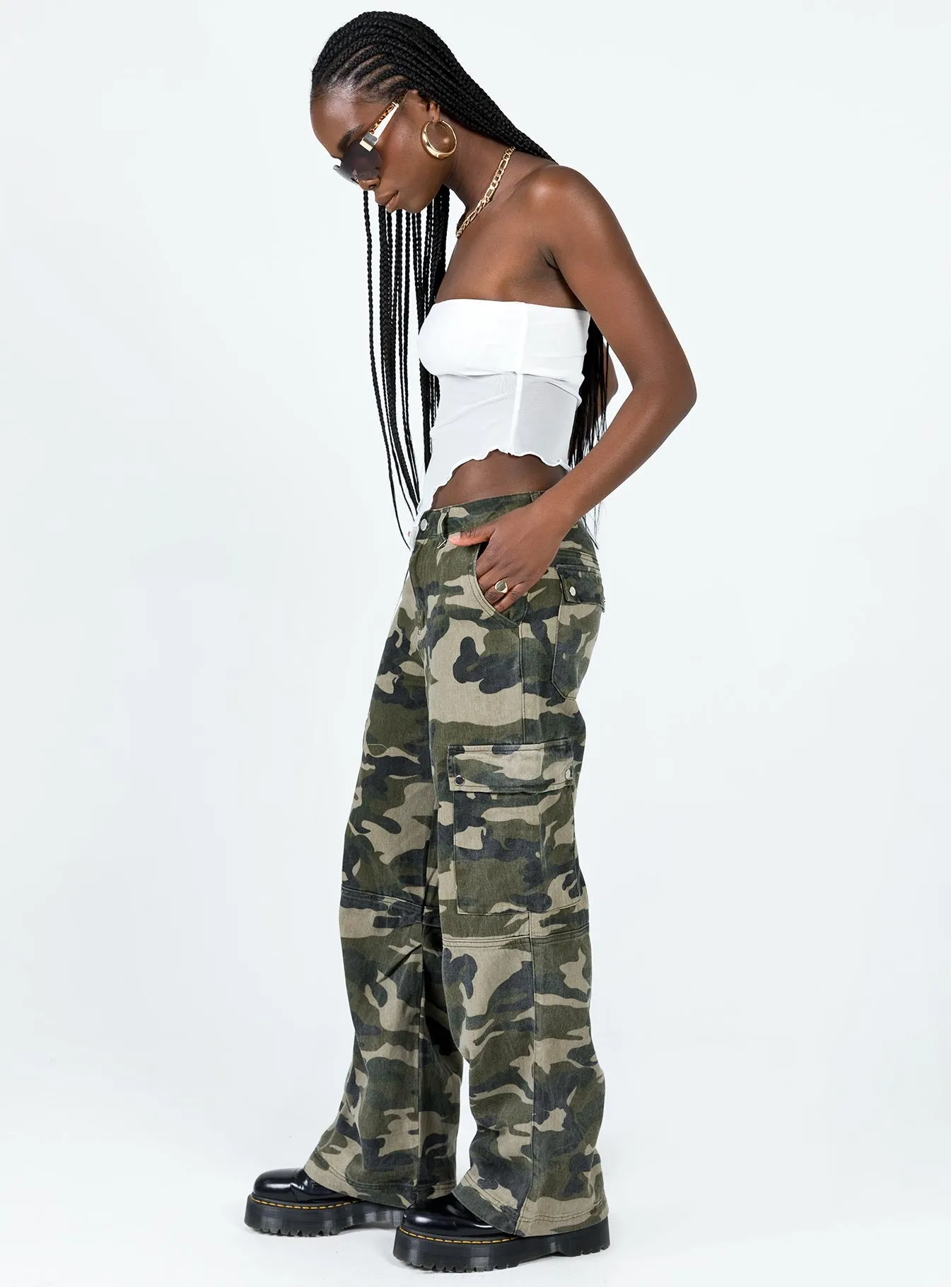 Fallout Mid Rise Cargo Pants Camouflage