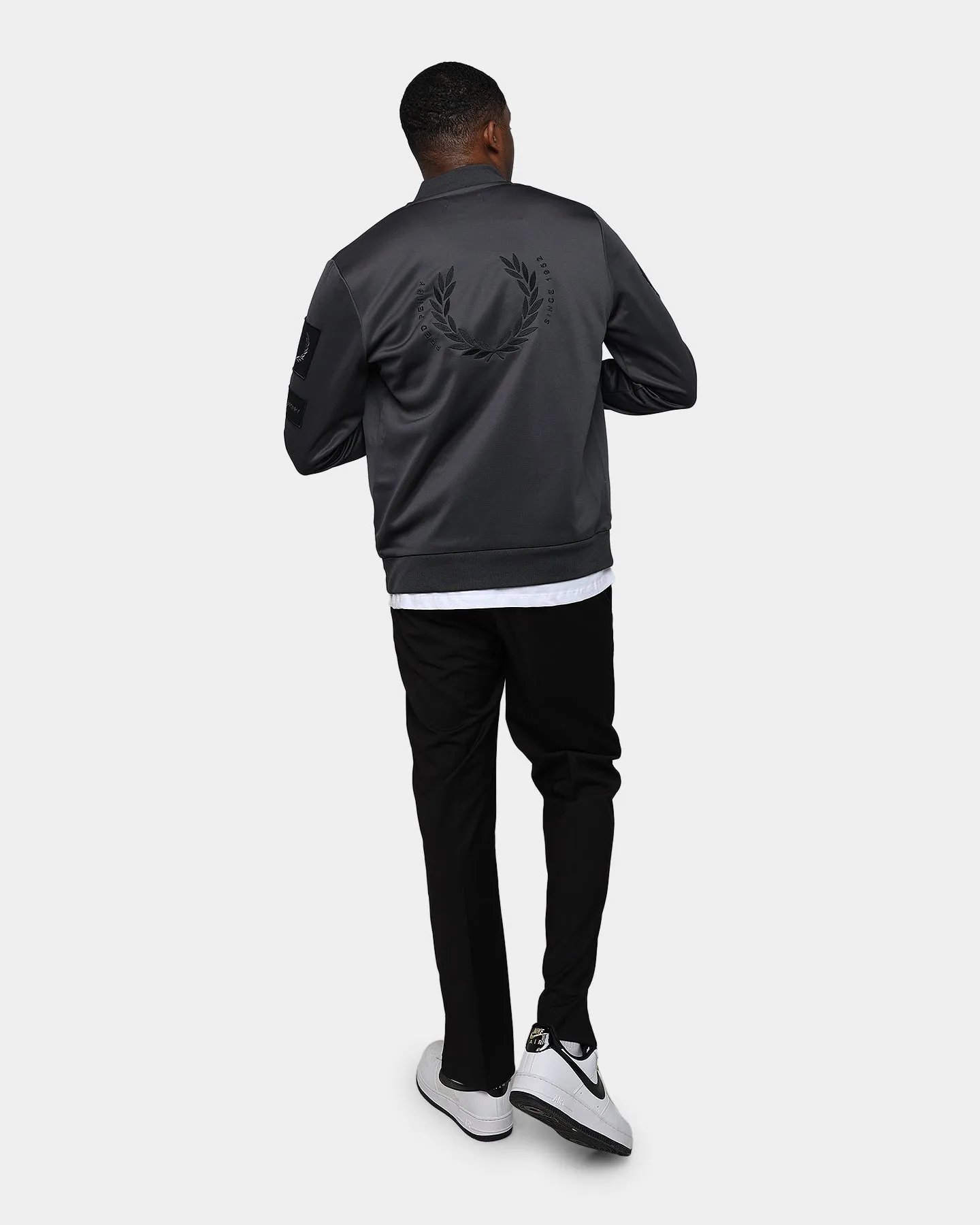 Fred Perry Branded Track Jacket Gunmetal