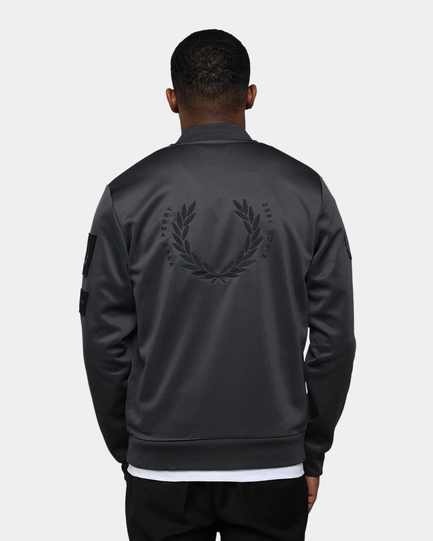 Fred Perry Branded Track Jacket Gunmetal