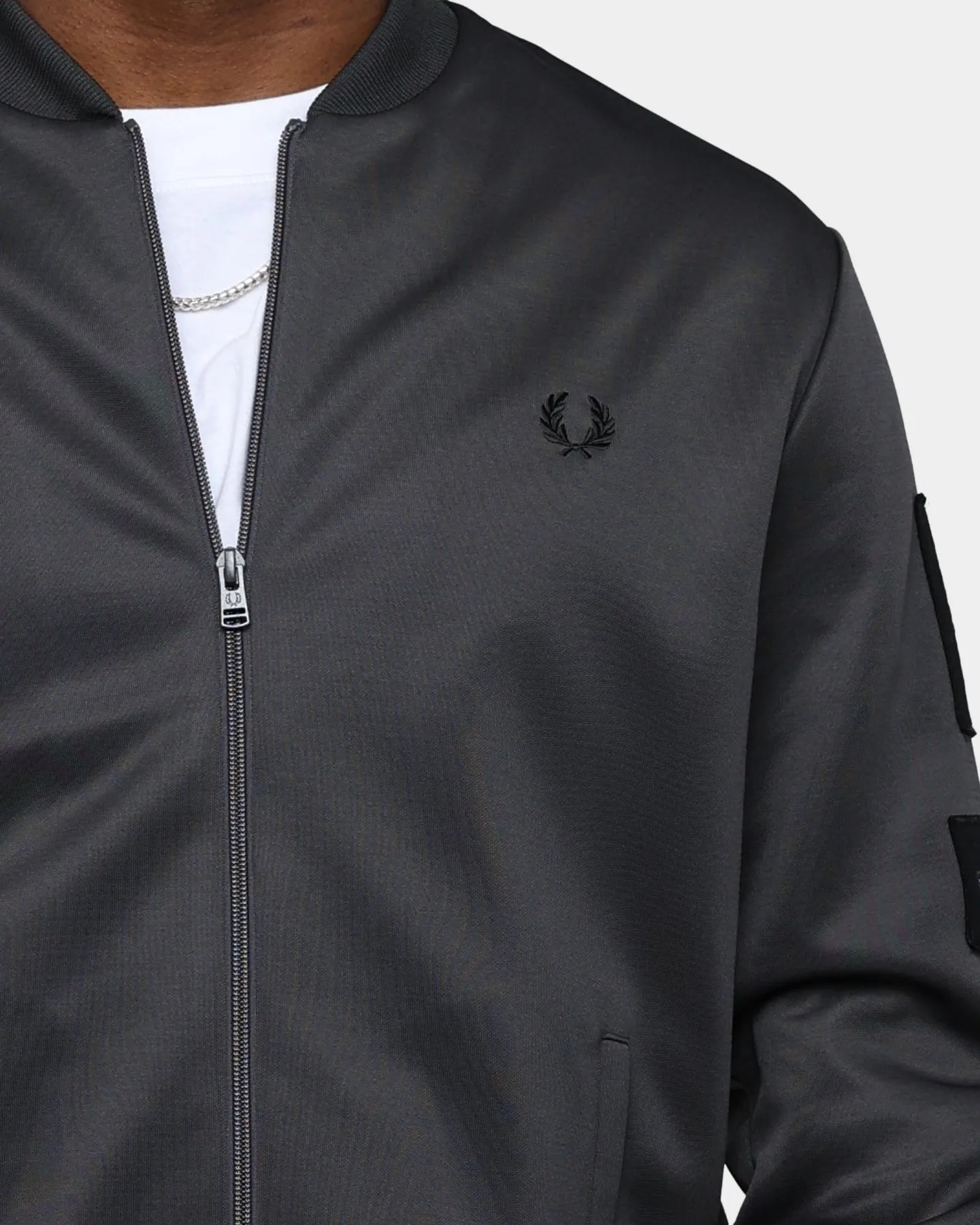 Fred Perry Branded Track Jacket Gunmetal
