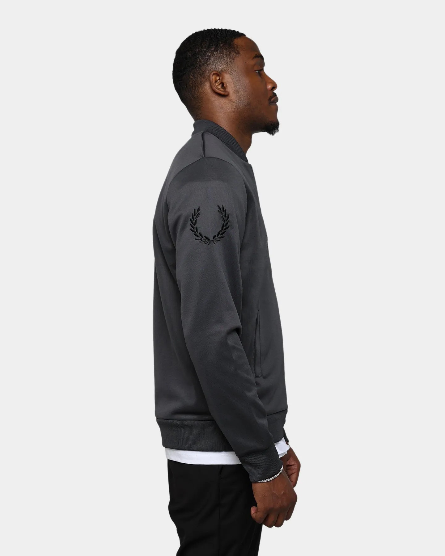 Fred Perry Branded Track Jacket Gunmetal