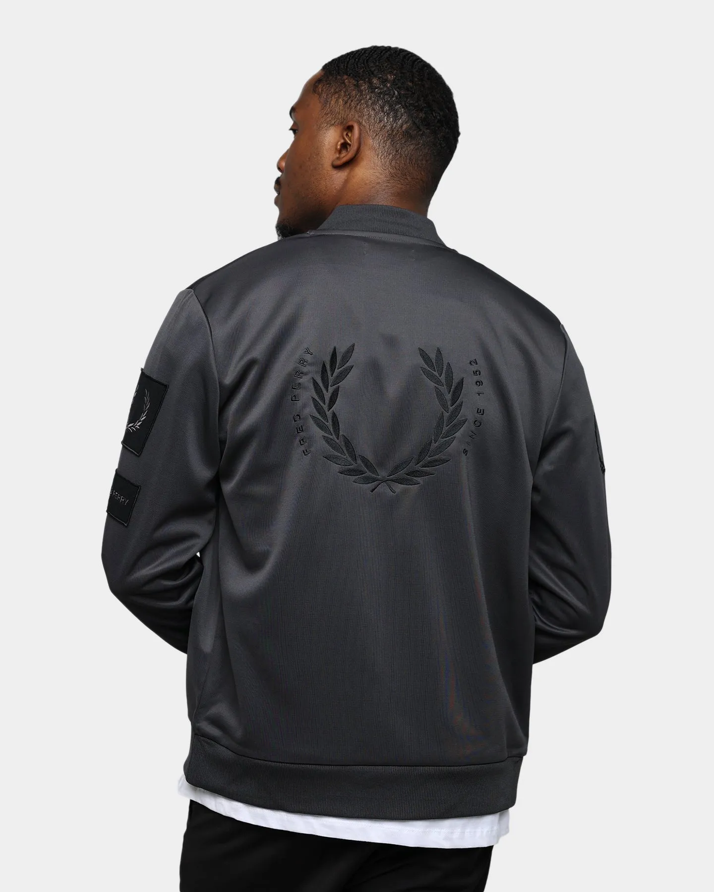 Fred Perry Branded Track Jacket Gunmetal