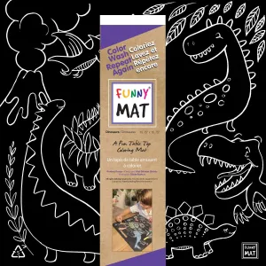 FUNNY MAT Blackboard Mat - Dinosaurs (Black)