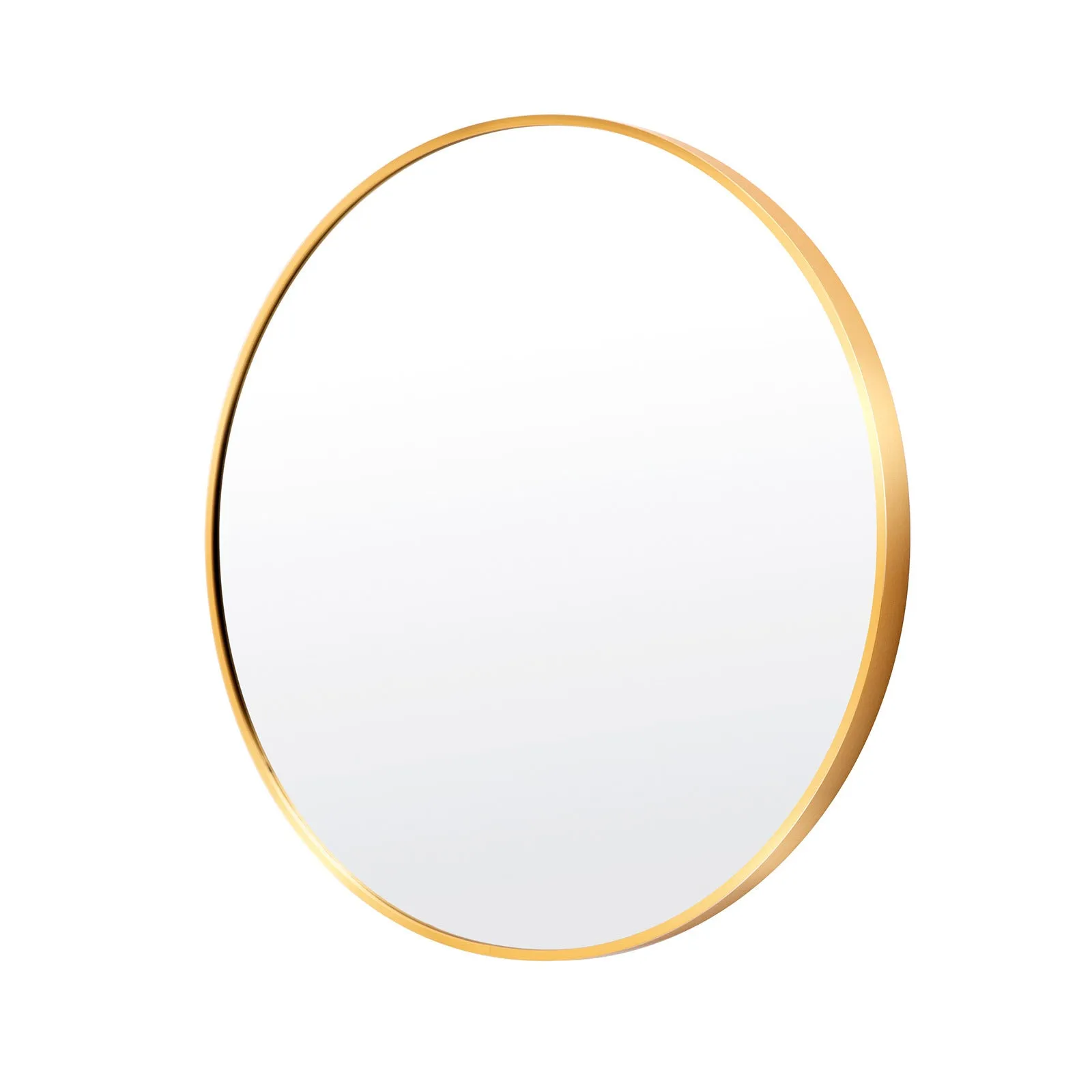 Gold Aluminium Frame Wall Mirror Round Makeup Decor Bathroom Vanity 80cm