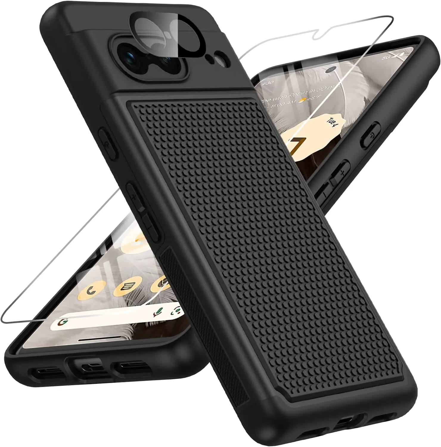 Google Pixel-7 Phone Case Dual Layer Heavy Duty Protection -  Matte Black