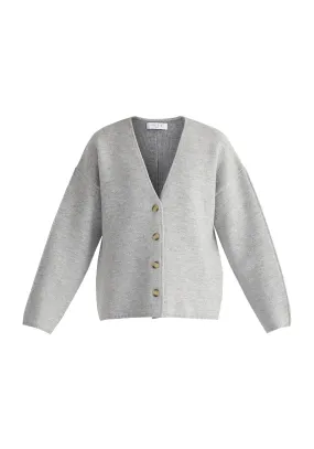 Grey Two-Tone Cardigan