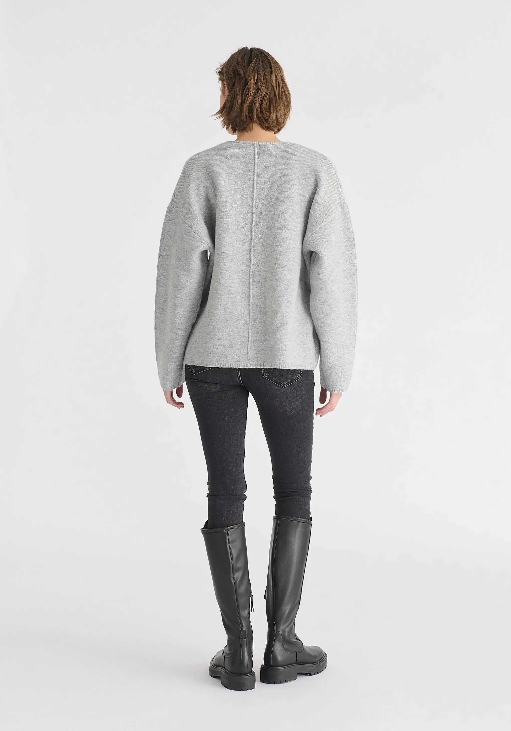 Grey Two-Tone Cardigan