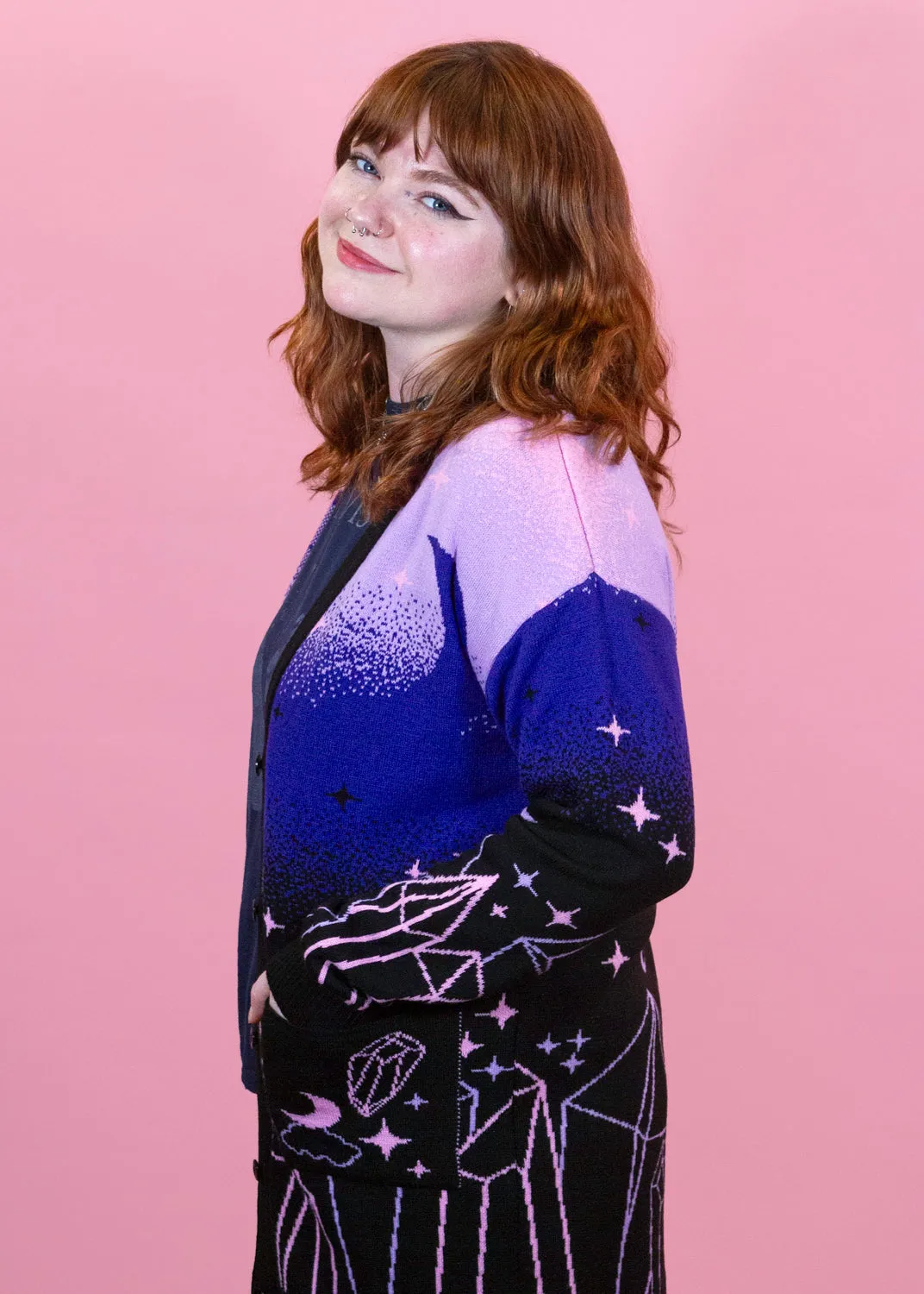 Home of Rainbows - Cosmic Crystal Cluster Knit Cardigan
