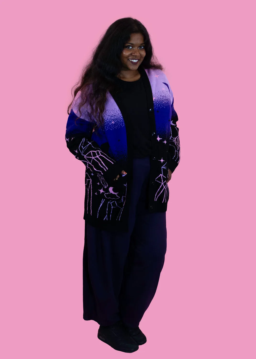 Home of Rainbows - Cosmic Crystal Cluster Knit Cardigan