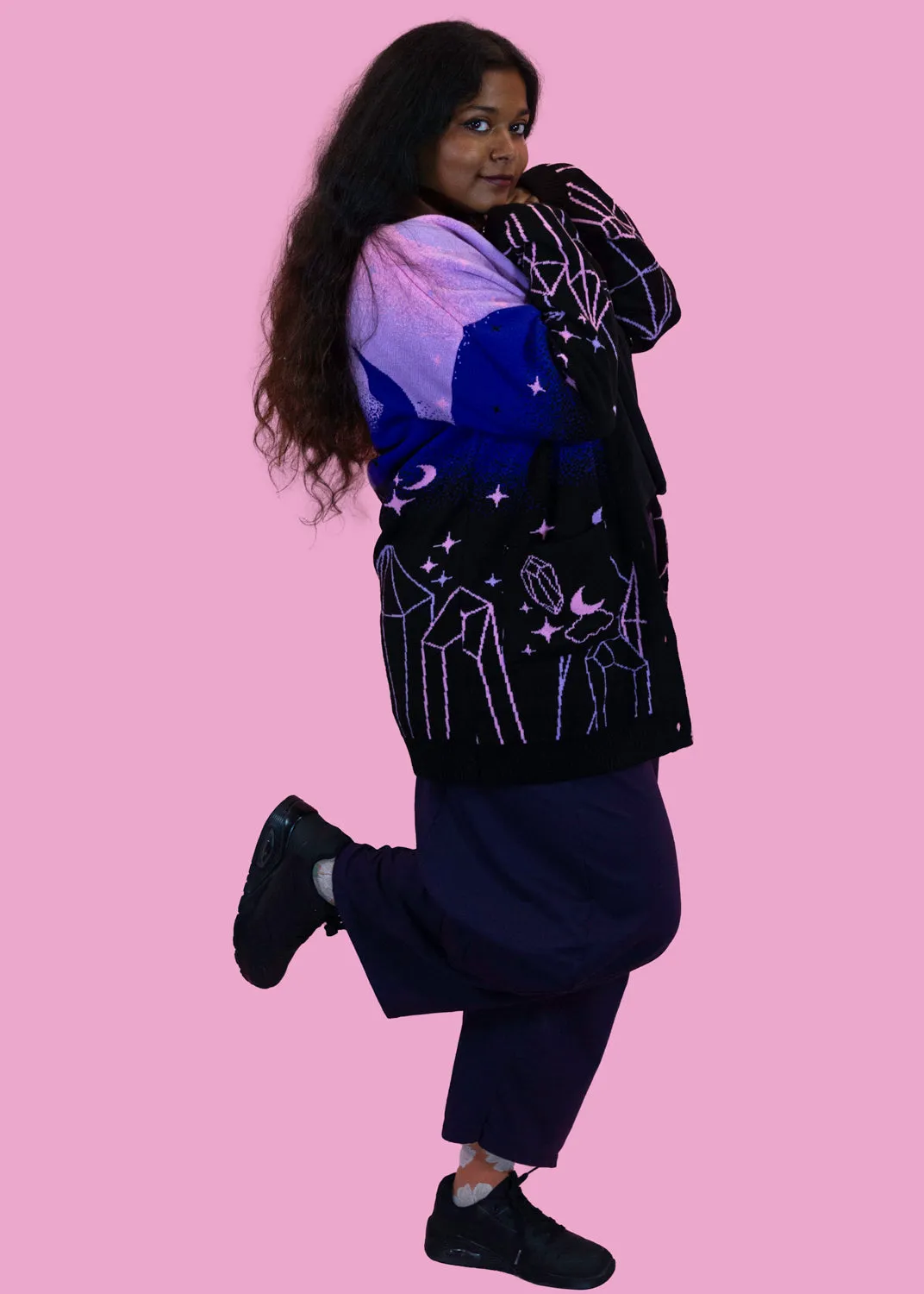 Home of Rainbows - Cosmic Crystal Cluster Knit Cardigan