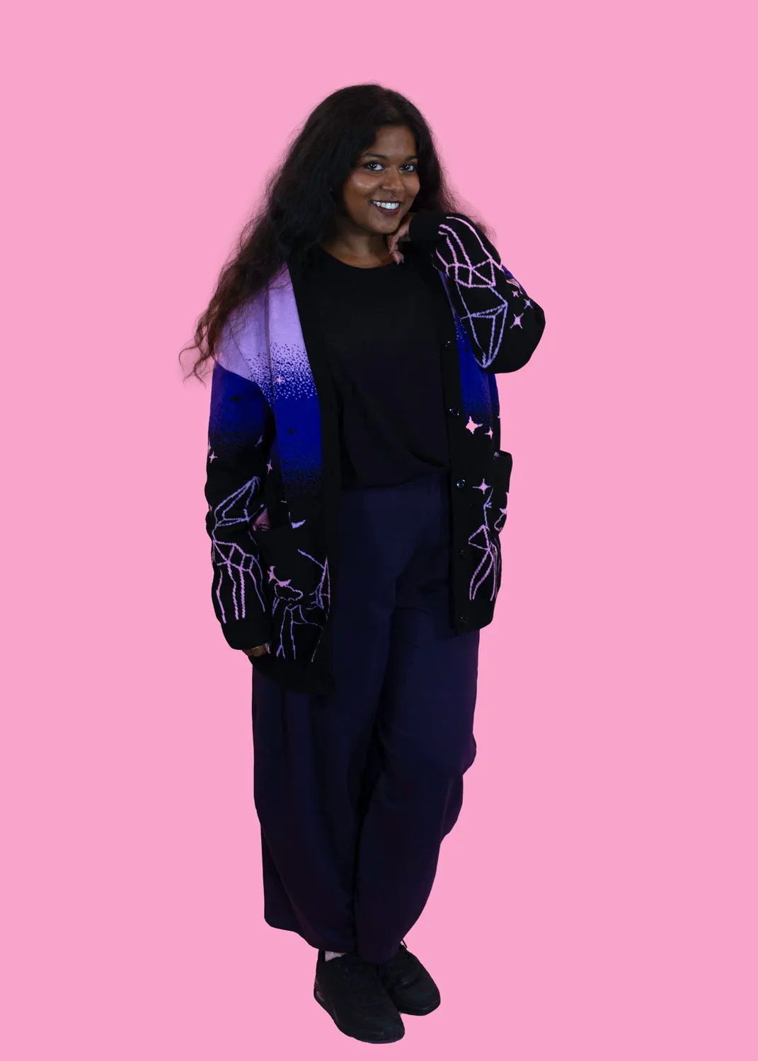 Home of Rainbows - Cosmic Crystal Cluster Knit Cardigan