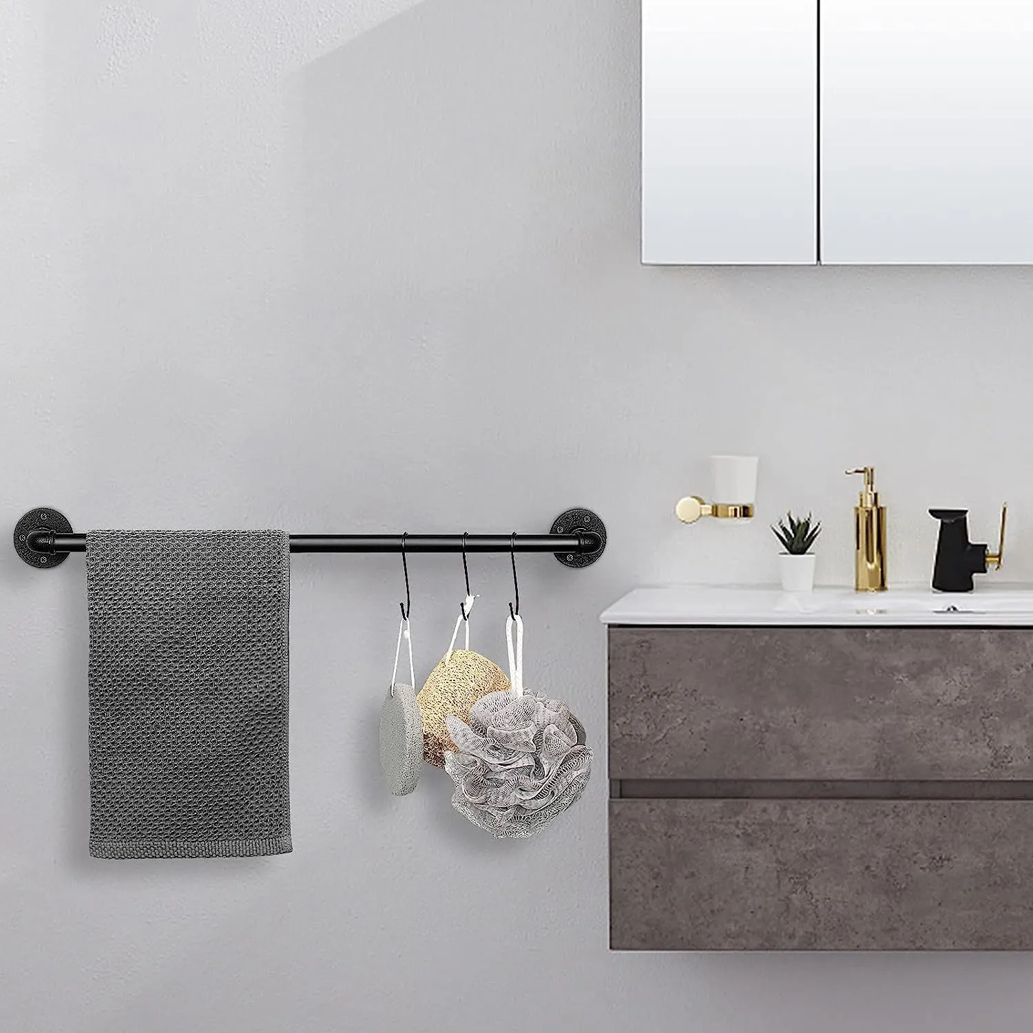 Industrial Pipe Towel Rack Towel Bar-80CM