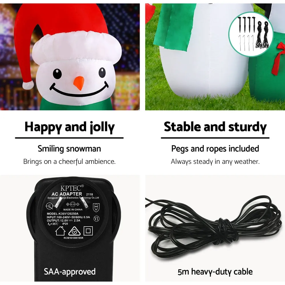 Inflatable Christmas 1.8M Snowman LED Lights Outdoor Decorations