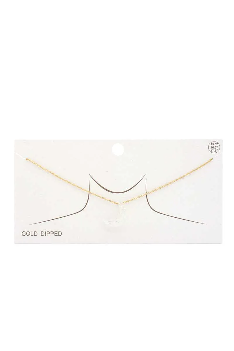 Iridescent Moon Gold Dipped Necklace