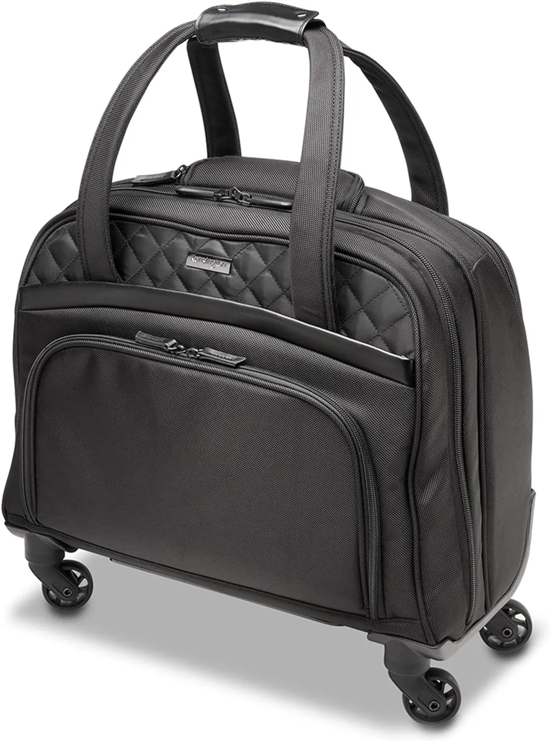 Kensington Contour 2.0 Executive 15.6” Laptop Spinner Tote Bag, Black