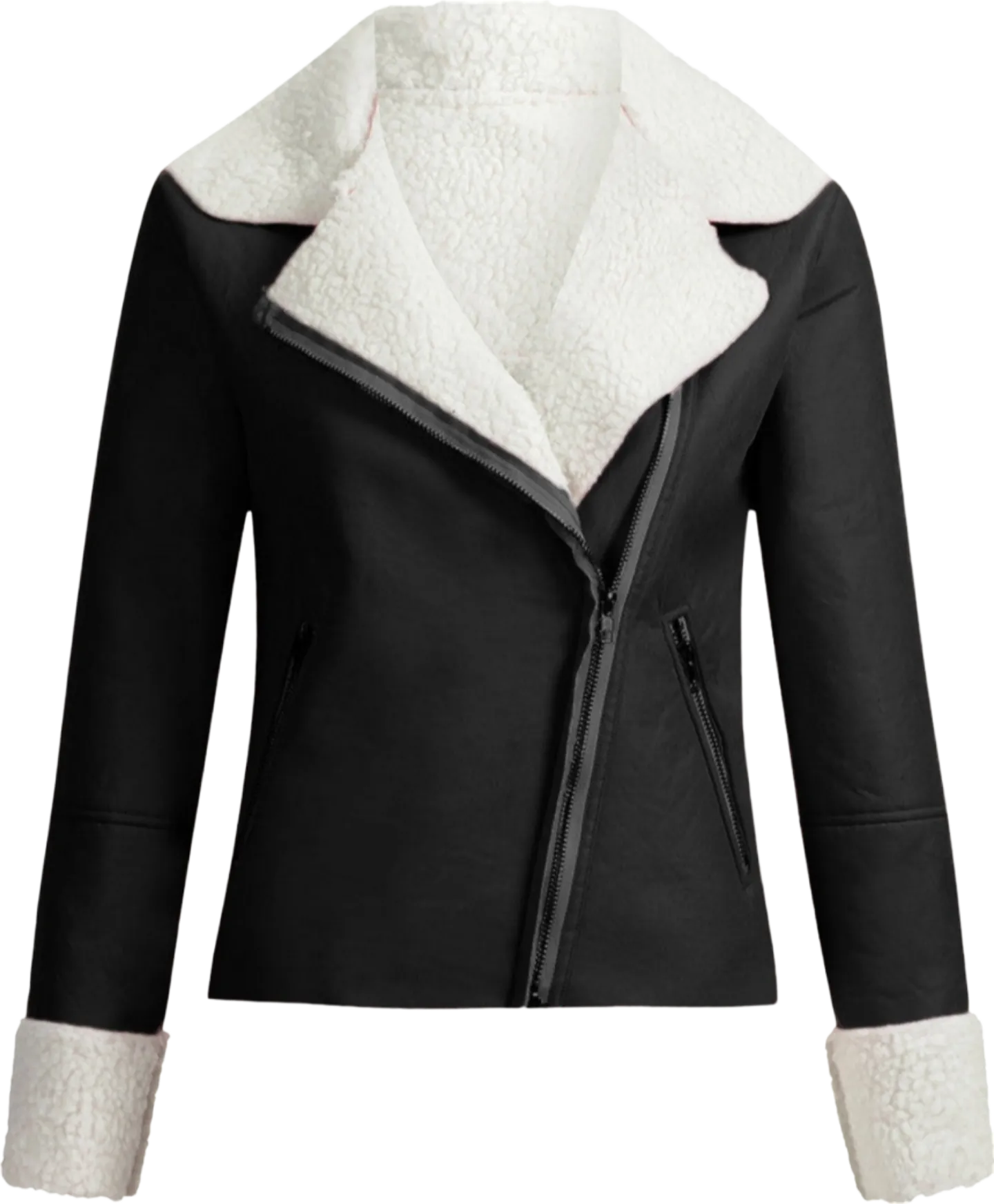 Lapel Fur Biker Jacket