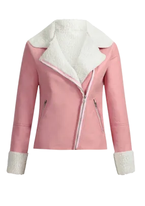 Lapel Fur Biker Jacket
