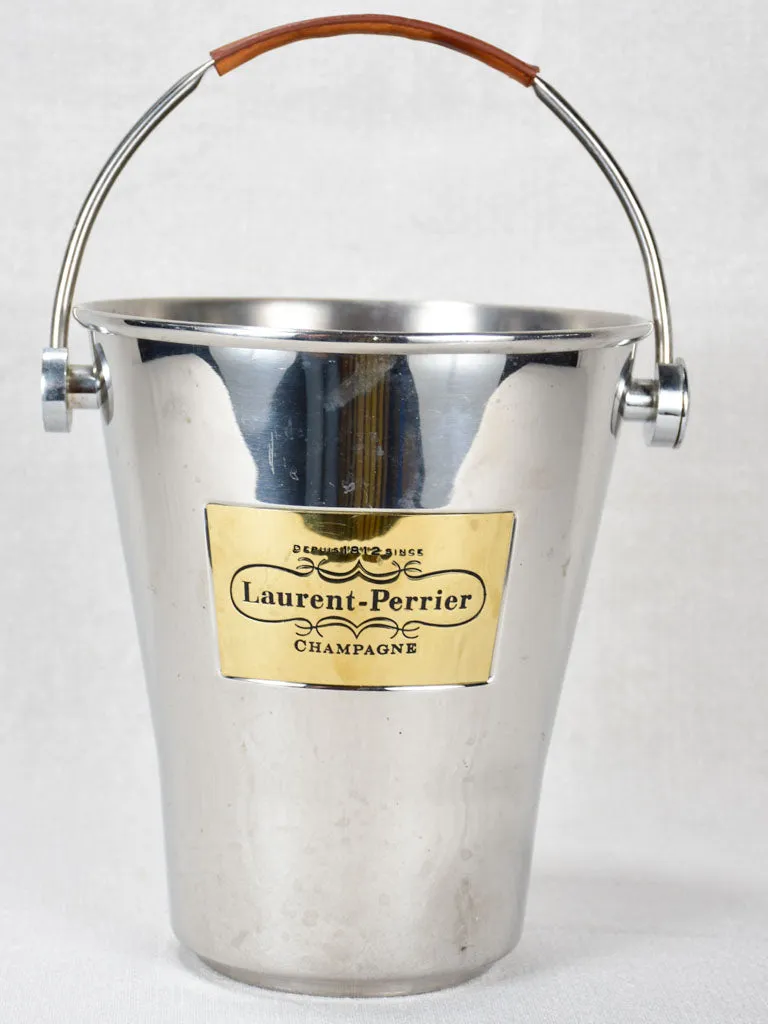 Laurent Perrier ice bucket with leather handle