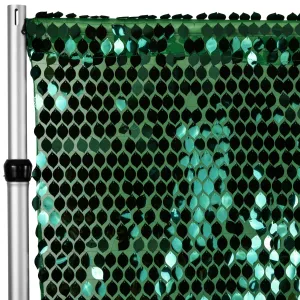 Leaf Payette Sequin 10ft H x 52" W Drape/Backdrop panel - Emerald Green