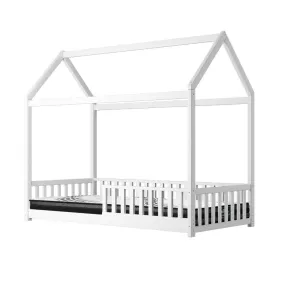 Lecce Kids Bed Frame With Single Mattress Set House Frame White