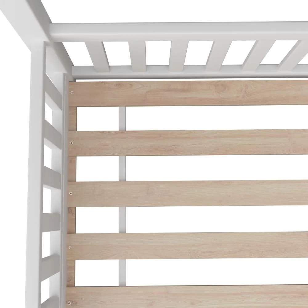 Lecce Kids Bed Frame With Single Mattress Set House Frame White