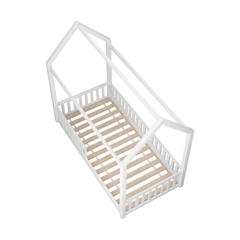 Lecce Kids Bed Frame With Single Mattress Set House Frame White