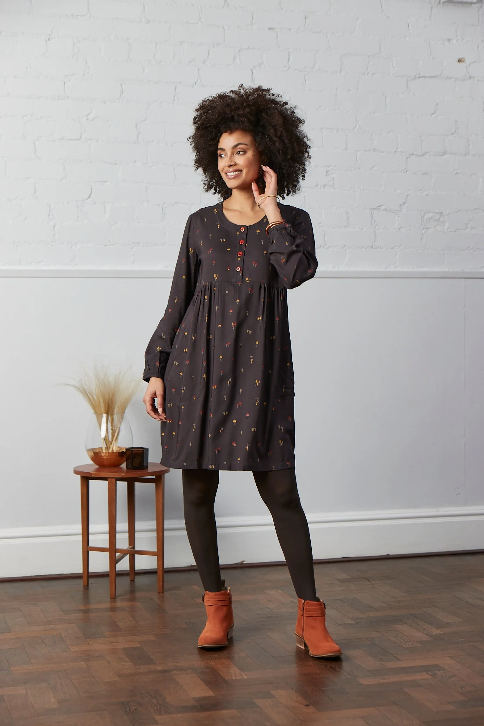 Lenzing Ecovero Button Tunic Dress