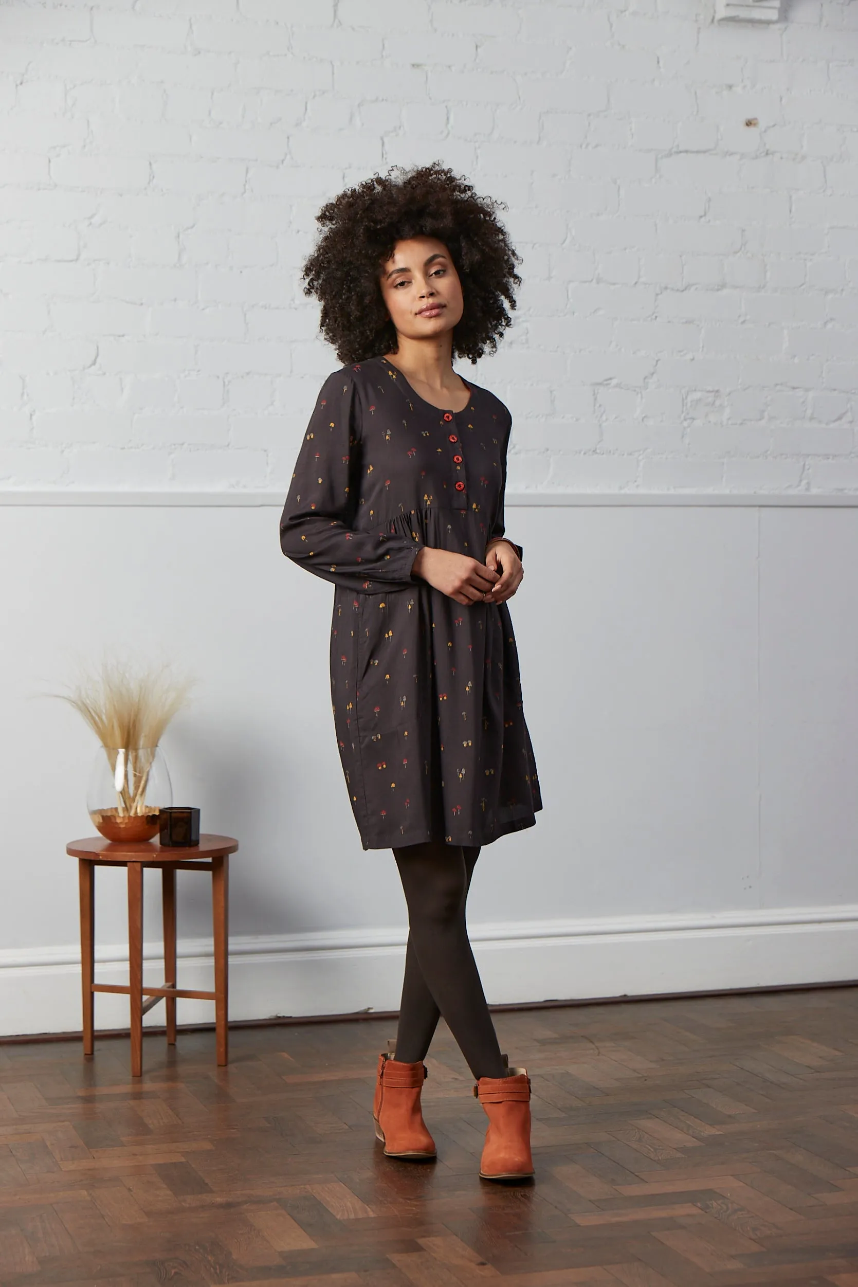Lenzing Ecovero Button Tunic Dress