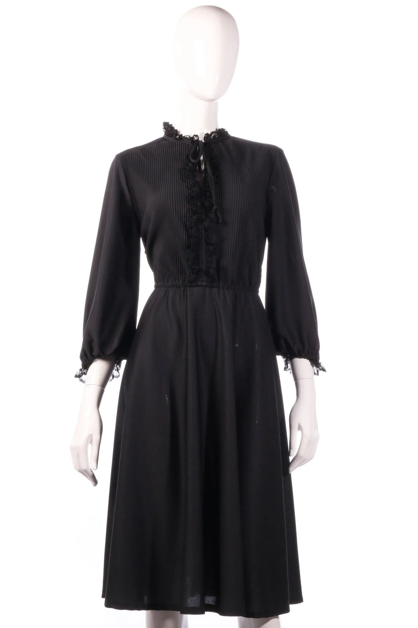 Leygil Vintage 1970's Dress Black Size 12/14