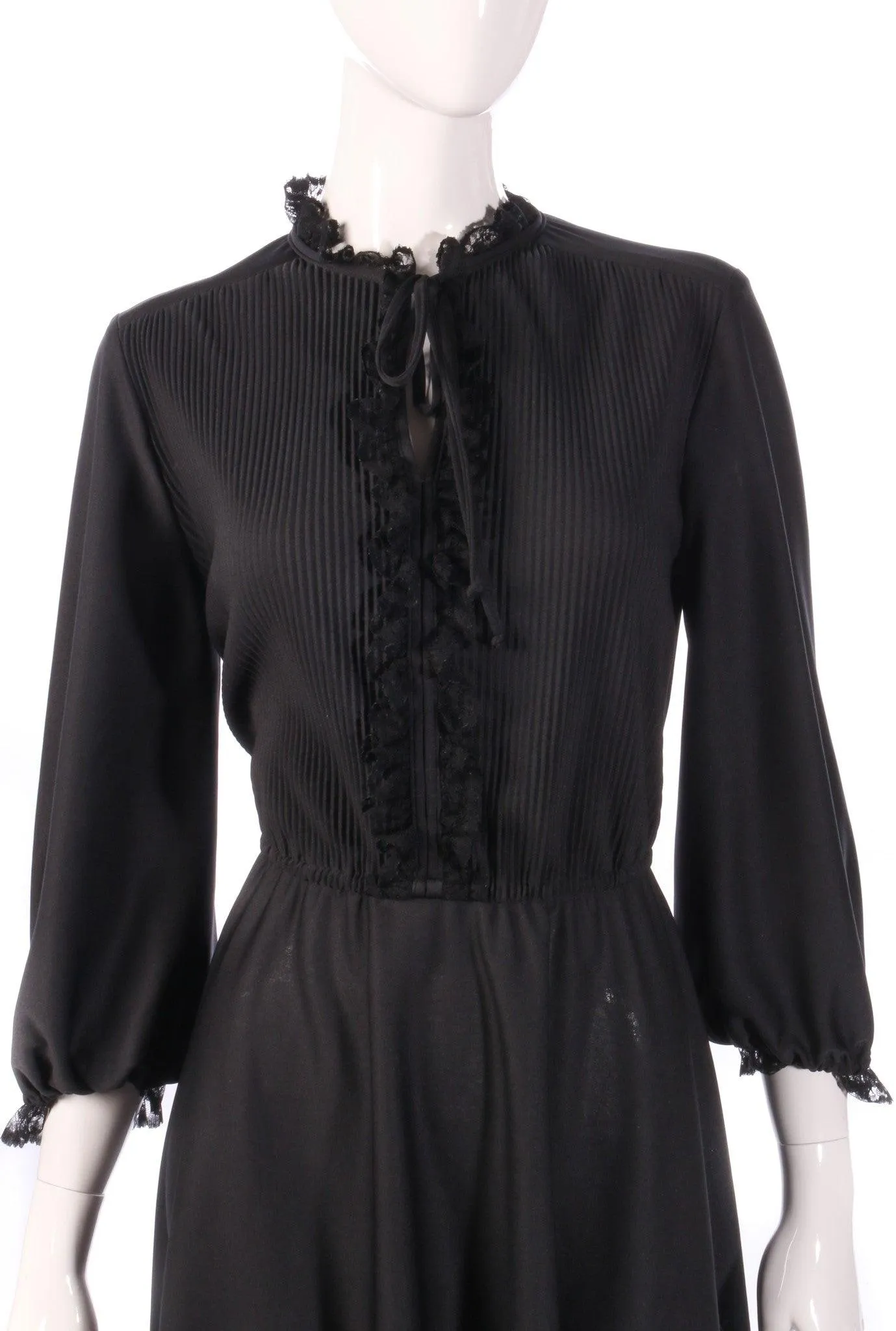Leygil Vintage 1970's Dress Black Size 12/14