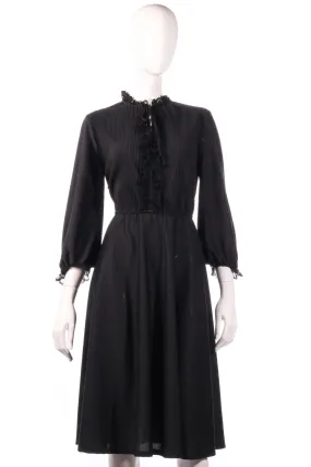 Leygil Vintage 1970's Dress Black Size 12/14